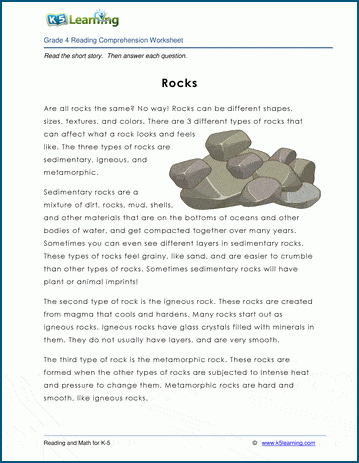 Grade 4 Children's Story - Rocks
