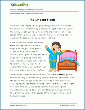 Grade 4 Children's Story - The Singing Plants