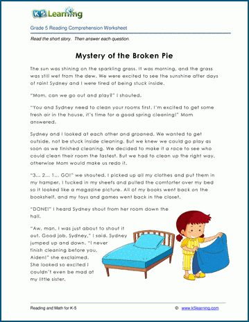 Grade 5 Children's Story - Mystery of the Broken Pie