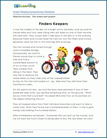 Grade 5 Children's Story - Finders Keepers