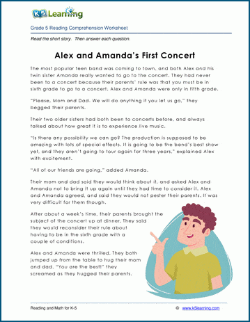Grade 5 Children's Story - Alex and Amanda’s First Concert