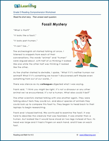 Grade 5 Children's Story - Fossil Mystery