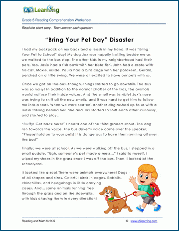 Grade 5 Children's Story - "Bring your Pet Day" Disaster