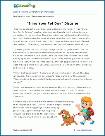 Bring your Pet Day Disaster - Grade 5 Children's Story | K5 Learning