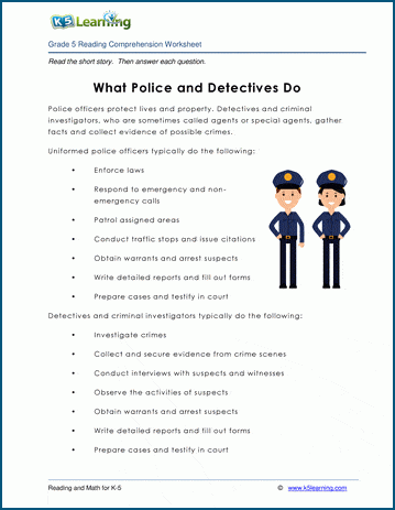 Grade 5 Children's Story - What Police and Detectives Do