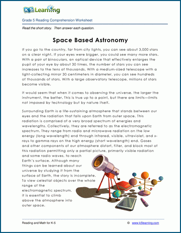 Grade 5 Children's Story - Space Based Astronomy