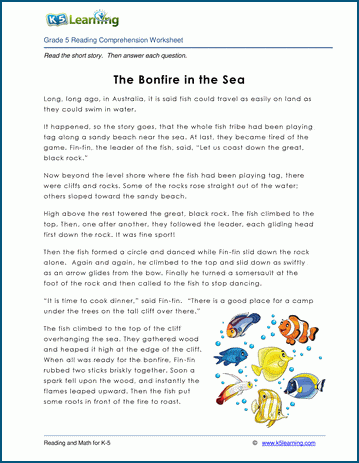 The Bonfire in the Sea - Grade 5 Children's Fable