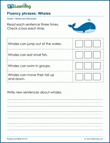 Reading phrases worksheet