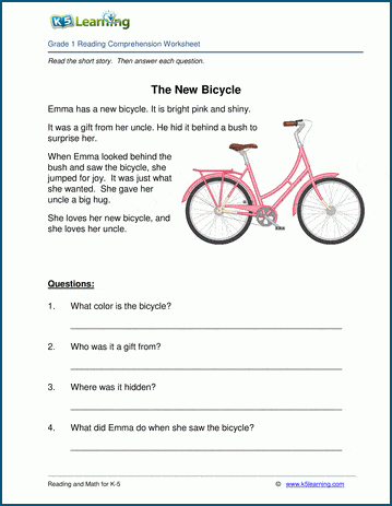 Free printable first grade reading comprehension ...