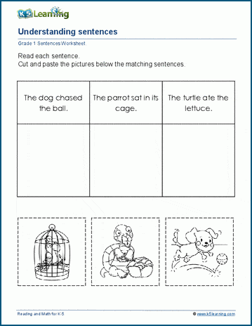 Understanding sentences worksheet