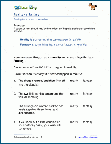 Fact vs fiction - Grade 2 Reading Comprehension Worksheets
