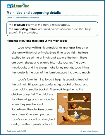 Main Idea Worksheets | K5 Learning