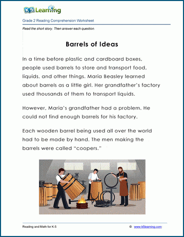 Grade 2 Children's Story - Barrels of Ideas