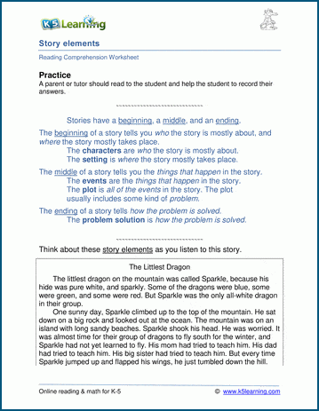 Story Elements - Grade 2 Reading Comprehension Worksheets