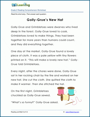 Grade 2 Children's Fable - Golly-Grue's New Hat