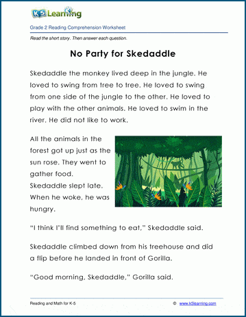 Grade 2 Children's Fable - No Party for Skedaddle