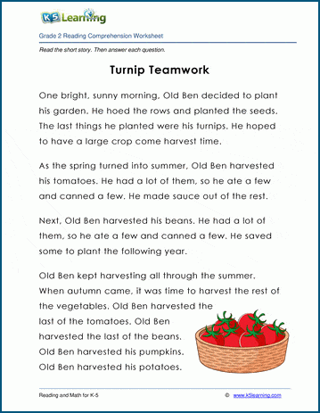 Grade 2 Children's Fable - Turnip Teamwork