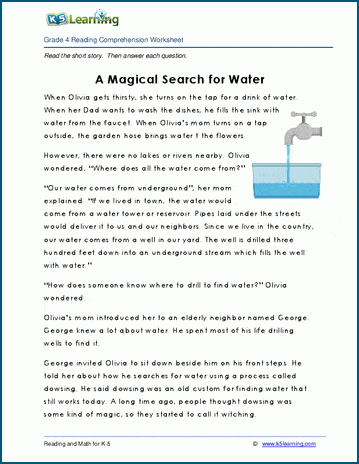 Grade 4 story - a magical search for water