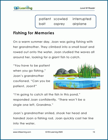 fishing for memories level m children s story k5 learning