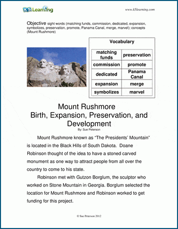 Mount Rushmore - Level U Children's Story | K5 Learning