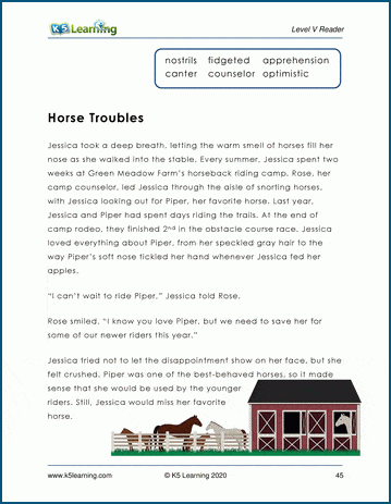 Level V Children's Story - Horse Troubles