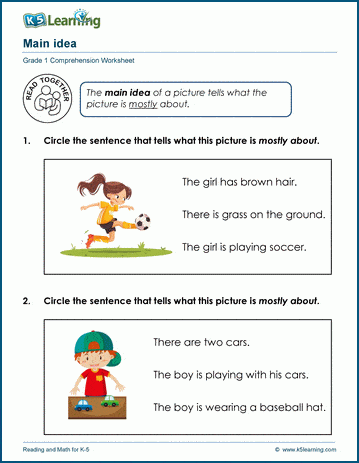 Main Idea & Details Worksheets | K5 Learning