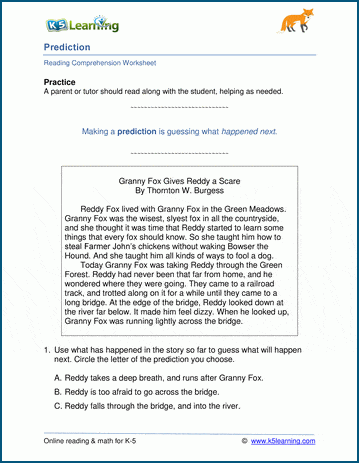 Sample Prediction Worksheet