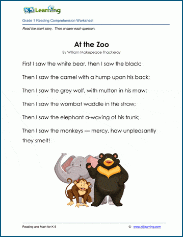 Grade 1 Children's Story - At the Zoo