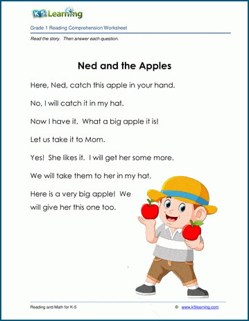Grade 1 Children's Fable - Ned and the Apples