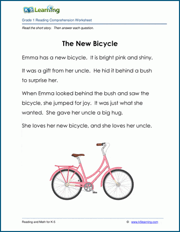 Grade 1 Children's Story - A New Bicycle