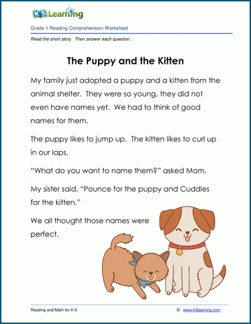 The Puppy and the Kitten - Grade 1 Children's Story | K5 Learning