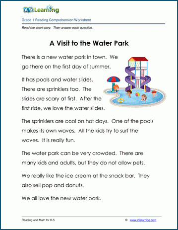 A Visit To The Water Park Grade 1