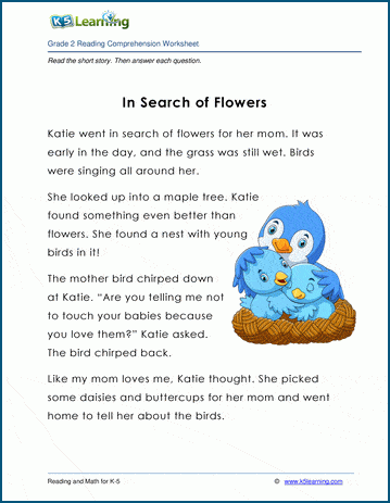 Grade 2 Children's Fable - In Search of Flowers