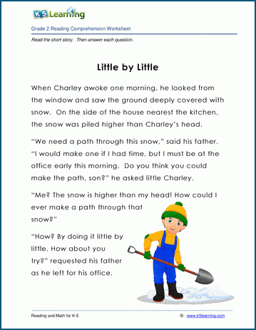 Grade 2 Children's Fable - Little by Little