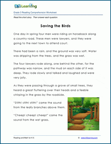 Grade 3 Children's Fable - Saving the Birds