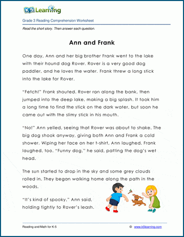 Grade 3 Children's Fable - Anne and Frank