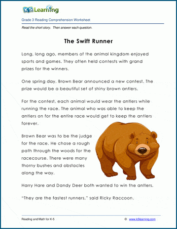 Grade 3 Children's Fable - The Swift Runner
