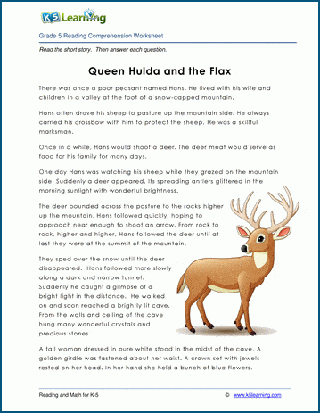 Grade 5 Children's Fable - Queen Hulda and the Flax