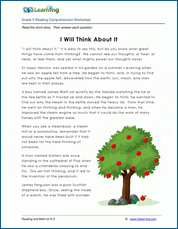 Grade 5 Children's Fable - I Will Think of It