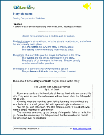 Story Elements Worksheets Pdf