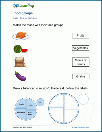 Food Groups Worksheet | K5 Learning