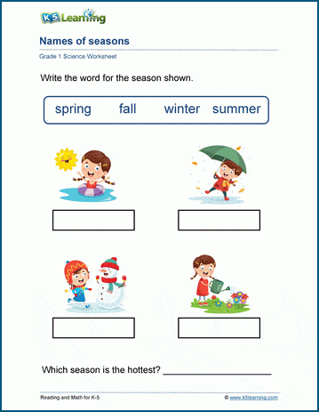 seasons diagram worksheet