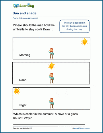 Sun and Shade worksheets