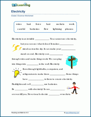 Electricity worksheets
