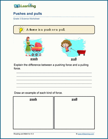 Force and Motion Worksheets | K5 Learning