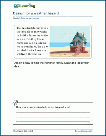 Design for weather hazards worksheets