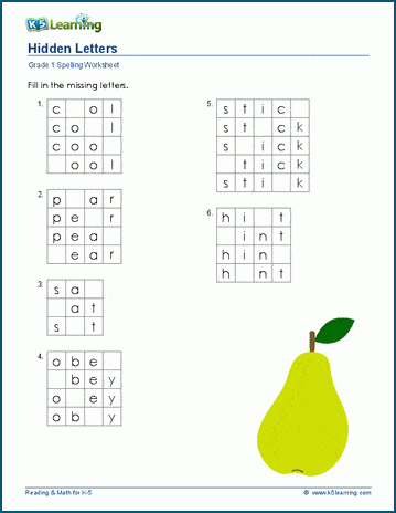 Grade 1 hidden letters worksheet