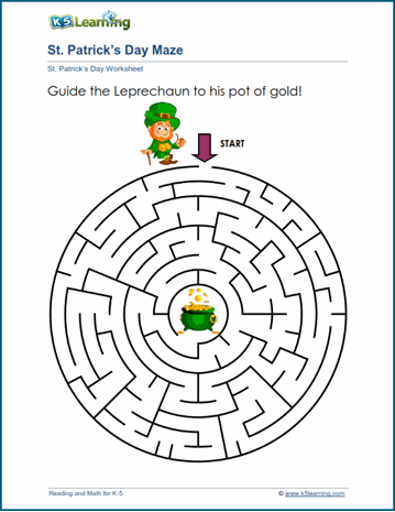 St. Patrick's Day maze puzzle