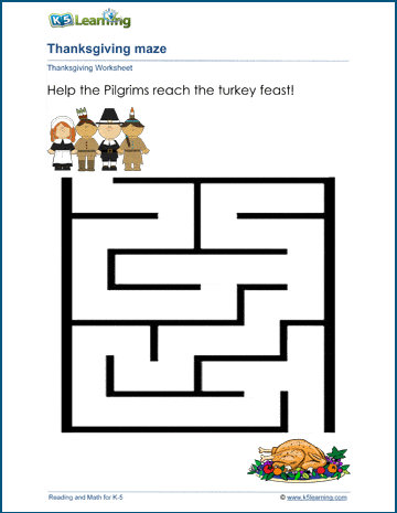 Thanksgiving maze puzzles