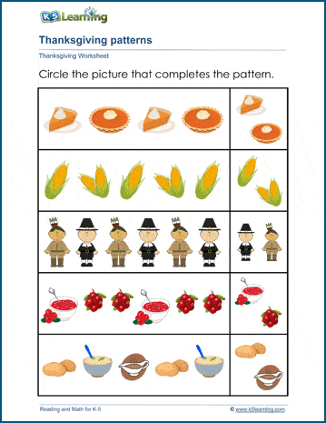 Thanksgiving patterns | K5 Learning